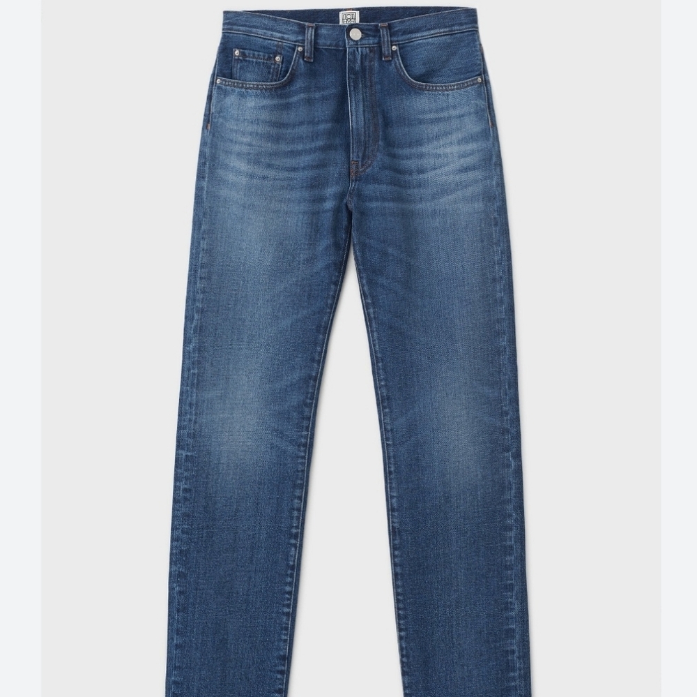 Toteme Slim Straight High Waist Blue Denim Jeans Cotton Dark Vintage Wash Size26 - Picture 3 of 14